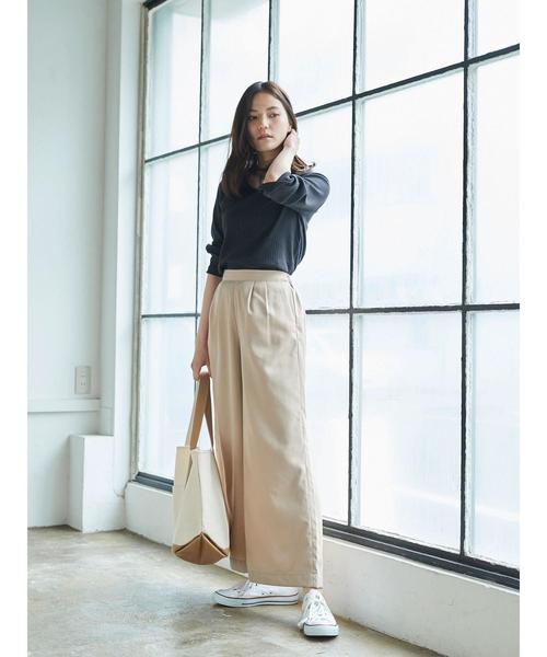 AMERICAN HOLIC(アメリカンホリック)の「・ベーシックワイドパンツ2(その他パンツ・レディース・ブルー系その他2/ライトベージュ/ネイビー/サックスブルー/ブラック/グリーン・L/M)」の16枚目の写真