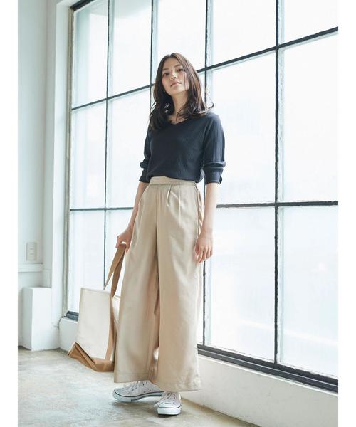 AMERICAN HOLIC(アメリカンホリック)の「・ベーシックワイドパンツ2(その他パンツ・レディース・ブルー系その他2/ライトベージュ/ネイビー/サックスブルー/ブラック/グリーン・L/M)」の15枚目の写真