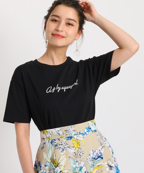 セール 洗える ロゴプリントtシャツ Tシャツ カットソー Ag By Aquagirl エージーバイアクアガール のファッション通販 Zozotown