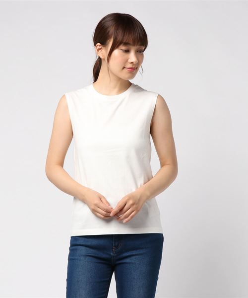 AMERICAN HOLIC（アメリカンホリック）の「・ノースリーブプルオーバー（Tシャツ/カットソー・レディース・ブラック/その他7/オフホワイト/チャコールグレー・M/L）」の2枚目の写真