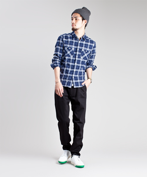 NANO universe（ナノユニバース）の「ナチュラルストレッチマドラスL/S（シャツ/ブラウス・メンズ・インディゴブルー/ブルー系その他/パープル/レッド・MEDIUM/LARGE）」の14枚目の写真