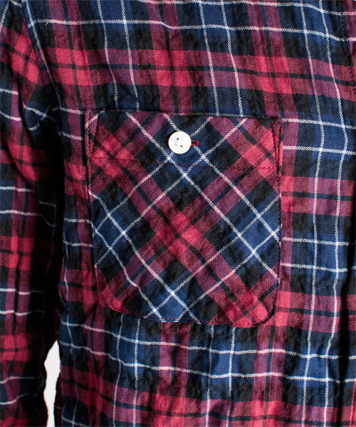 NANO universe（ナノユニバース）の「ナチュラルストレッチマドラスL/S（シャツ/ブラウス・メンズ・インディゴブルー/ブルー系その他/パープル/レッド・MEDIUM/LARGE）」の9枚目の写真