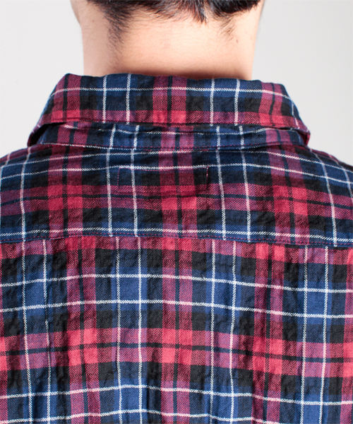 NANO universe（ナノユニバース）の「ナチュラルストレッチマドラスL/S（シャツ/ブラウス・メンズ・インディゴブルー/ブルー系その他/パープル/レッド・MEDIUM/LARGE）」の12枚目の写真