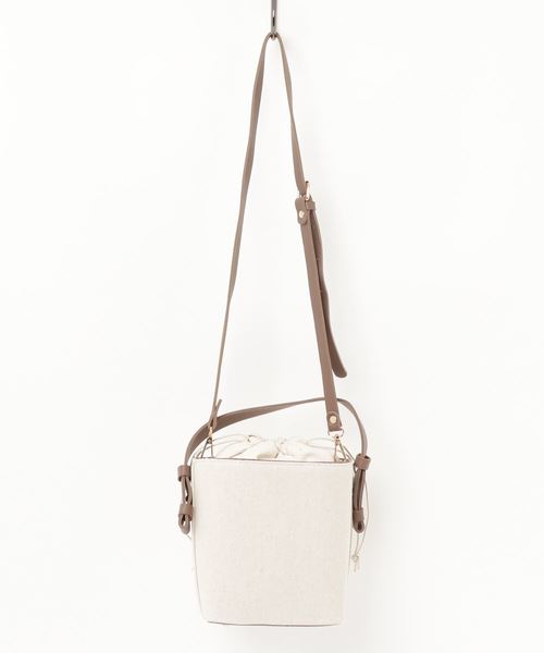 KOBE LETTUCE（コウベレタス）の「ショルダー付き2Wayシンプルバケツバッグ＊レディース/ショルダーバッグ/ハンドバッグ[B1195]神戸レタス（ハンドバッグ・レディース・グレイッシュベージュ/ブラック・FREE）」の3枚目の写真