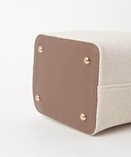 KOBE LETTUCE（コウベレタス）の「ショルダー付き2Wayシンプルバケツバッグ＊レディース/ショルダーバッグ/ハンドバッグ[B1195]神戸レタス（ハンドバッグ・レディース・グレイッシュベージュ/ブラック・FREE）」の5枚目の写真