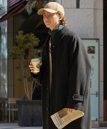 EMMA CLOTHES | オーバーサイズ ラグランスリーブ ロングバルマカンコート/ルーズバルカラーコート2021-2022WINTER(EMMA CLOTHES)(ステンカラーコート)
