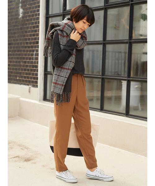 AMERICAN HOLIC(アメリカンホリック)の「・タックテーパードパンツ(その他パンツ・レディース・杢グレー/ブラック/グリーン/キャメル・M/L)」の9枚目の写真