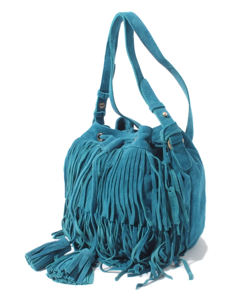 laule'a sunny side store(ラウレアサニーサイドストア)の「フリンジ巾着Bag(ショルダーバッグ・レディース・ピンク/キャメル/ターコイズブルー・FREE)」の5枚目の写真