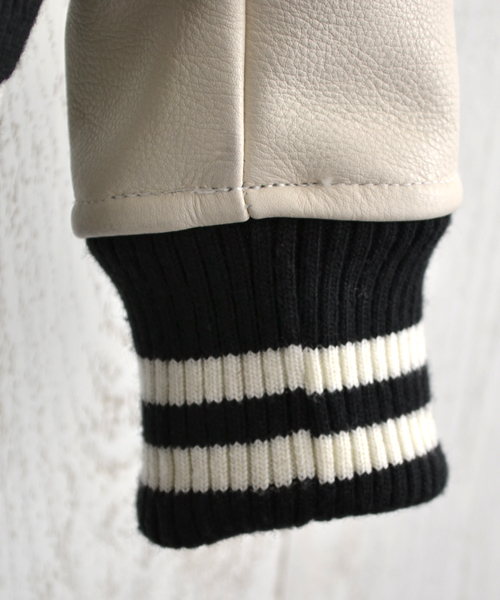 AMERICAN RAG CIE(アメリカンラグシー)の「レザー×メルトンスタジャン/213-GTR-L141-BL015(スタジャン・レディース・ブラック×ホワイト/ブラック×ブラック・FREE)」の12枚目の写真