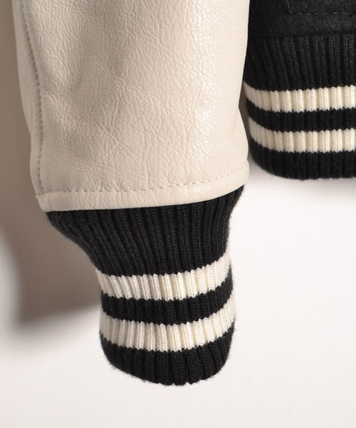 AMERICAN RAG CIE(アメリカンラグシー)の「レザー×メルトンスタジャン/213-GTR-L141-BL015(スタジャン・レディース・ブラック×ホワイト/ブラック×ブラック・FREE)」の14枚目の写真