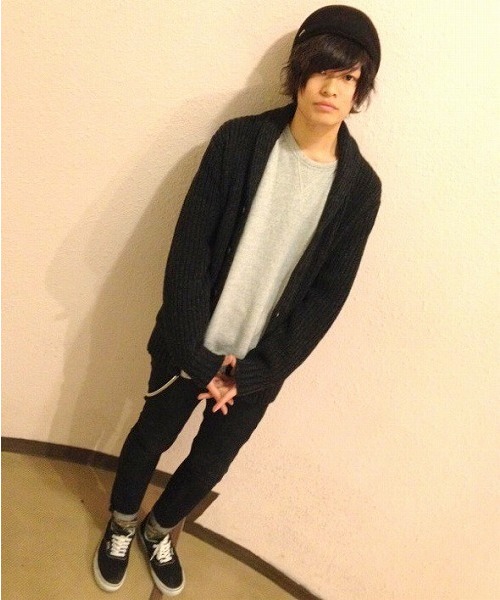 WEGO（ウィゴー）の「WEGO/ABヤーン片畦ショールカーディガン（カーディガン/ボレロ・メンズ・ブラック/グレー/ベージュ/ワイン・LARGE/MEDIUM）」の13枚目の写真