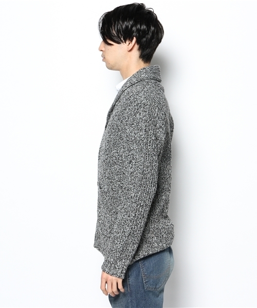 WEGO（ウィゴー）の「WEGO/ABヤーン片畦ショールカーディガン（カーディガン/ボレロ・メンズ・ブラック/グレー/ベージュ/ワイン・LARGE/MEDIUM）」の7枚目の写真