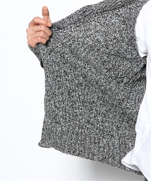 WEGO（ウィゴー）の「WEGO/ABヤーン片畦ショールカーディガン（カーディガン/ボレロ・メンズ・ブラック/グレー/ベージュ/ワイン・LARGE/MEDIUM）」の12枚目の写真