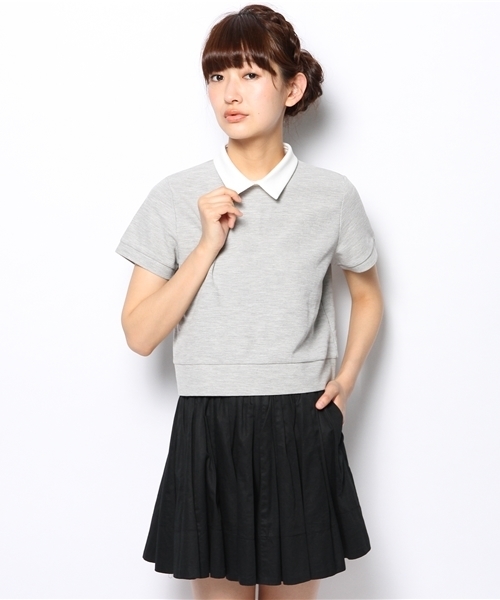 Chico（チコ）の「ワッフル衿付きTOPS（Tシャツ/カットソー・レディース・ホワイト/ブルー/グレー/ネイビー・FREE）」の6枚目の写真