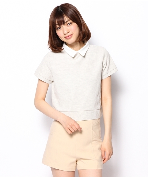 Chico（チコ）の「ワッフル衿付きTOPS（Tシャツ/カットソー・レディース・ホワイト/ブルー/グレー/ネイビー・FREE）」の7枚目の写真