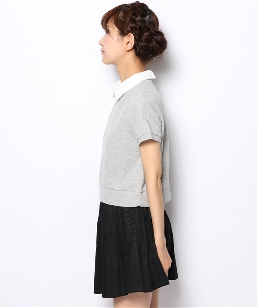 Chico（チコ）の「ワッフル衿付きTOPS（Tシャツ/カットソー・レディース・ホワイト/ブルー/グレー/ネイビー・FREE）」の16枚目の写真