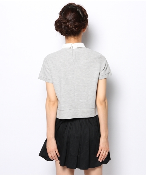 Chico（チコ）の「ワッフル衿付きTOPS（Tシャツ/カットソー・レディース・ホワイト/ブルー/グレー/ネイビー・FREE）」の9枚目の写真