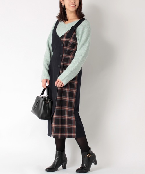 ブランド品専門の Katharine Ross ビエラチェックジャンパースカート ワンピース 365日毎日発送ok