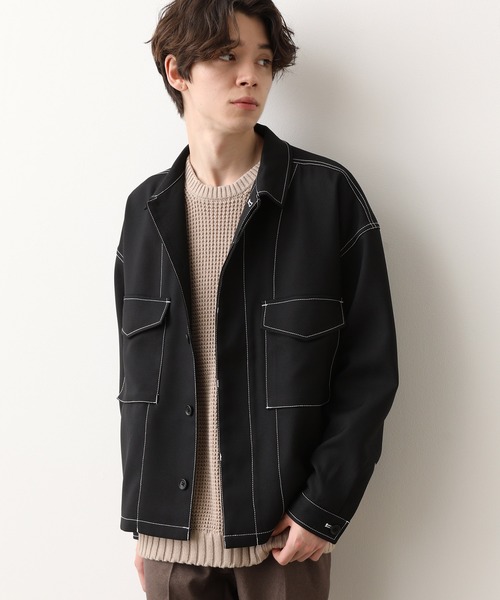 JUNRED（ジュンレッド）の「ラスターツイルトラッカージャケット（ブルゾン・メンズ・ブラック/ベージュ・S/M/L）」の14枚目の写真