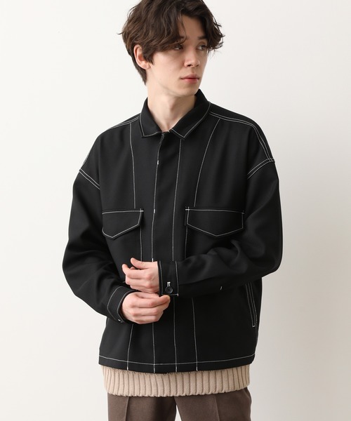 JUNRED（ジュンレッド）の「ラスターツイルトラッカージャケット（ブルゾン・メンズ・ブラック/ベージュ・S/M/L）」の9枚目の写真