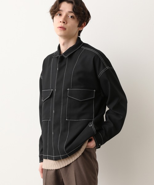 JUNRED（ジュンレッド）の「ラスターツイルトラッカージャケット（ブルゾン・メンズ・ブラック/ベージュ・S/M/L）」の4枚目の写真