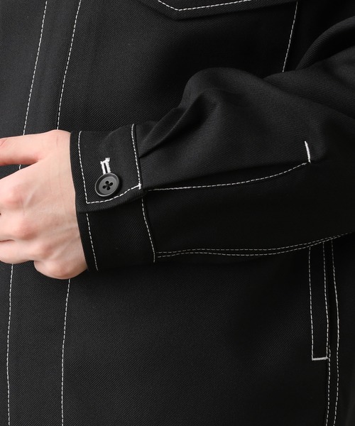 JUNRED（ジュンレッド）の「ラスターツイルトラッカージャケット（ブルゾン・メンズ・ブラック/ベージュ・S/M/L）」の3枚目の写真