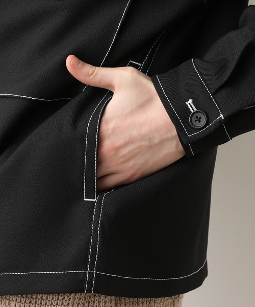 JUNRED（ジュンレッド）の「ラスターツイルトラッカージャケット（ブルゾン・メンズ・ブラック/ベージュ・S/M/L）」の5枚目の写真