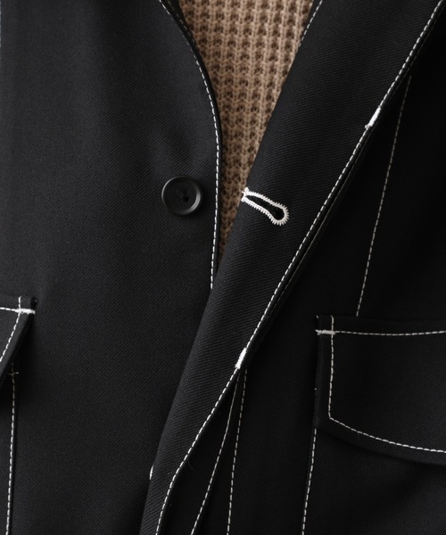 JUNRED（ジュンレッド）の「ラスターツイルトラッカージャケット（ブルゾン・メンズ・ブラック/ベージュ・S/M/L）」の7枚目の写真