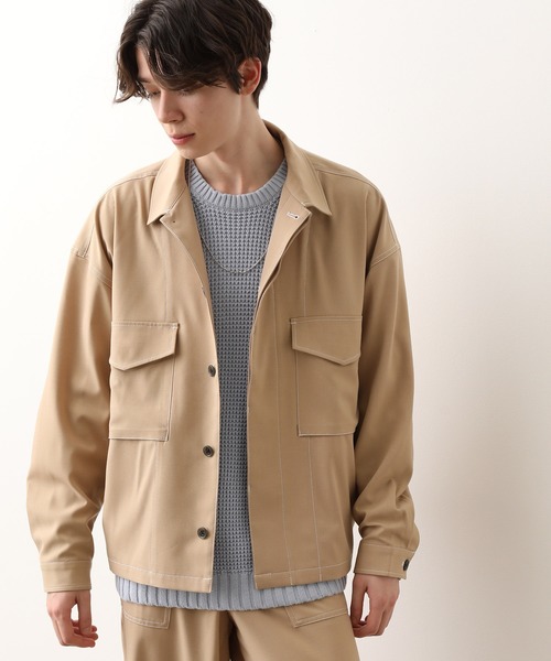 JUNRED（ジュンレッド）の「ラスターツイルトラッカージャケット（ブルゾン・メンズ・ブラック/ベージュ・S/M/L）」の15枚目の写真