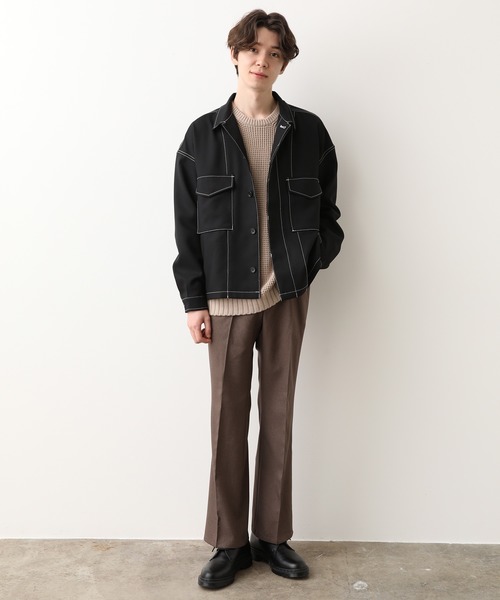 JUNRED（ジュンレッド）の「ラスターツイルトラッカージャケット（ブルゾン・メンズ・ブラック/ベージュ・S/M/L）」の11枚目の写真