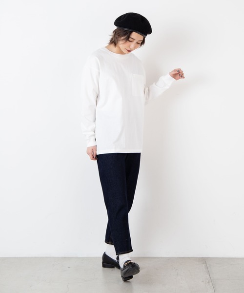 WEGO（ウィゴー）の「WEGO/ルーズロングスリーブT（Tシャツ/カットソー・レディース・ホワイト/ブラック・FREE）」の9枚目の写真
