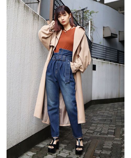 EMODA(エモダ)の「2WAYカッティングトップ(Tシャツ/カットソー・レディース・ブラウン/ブラック/ホワイト/ライム・FREE)」の14枚目の写真