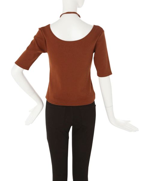 EMODA(エモダ)の「2WAYカッティングトップ(Tシャツ/カットソー・レディース・ブラウン/ブラック/ホワイト/ライム・FREE)」の21枚目の写真