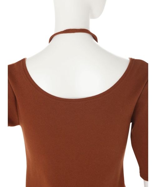 EMODA(エモダ)の「2WAYカッティングトップ(Tシャツ/カットソー・レディース・ブラウン/ブラック/ホワイト/ライム・FREE)」の22枚目の写真