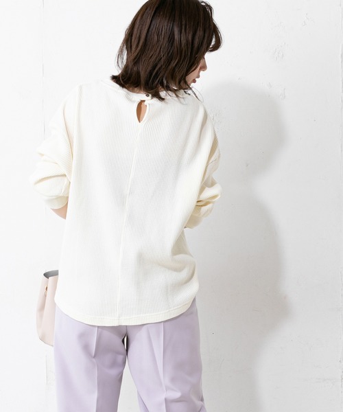 natural couture（ナチュラルクチュール）の「春カラーワッフルプルオーバー（Tシャツ/カットソー・レディース・ブラック/ベージュ/オフホワイト/ミント・FREE）」の19枚目の写真