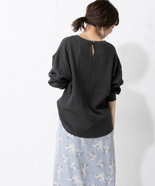 natural couture（ナチュラルクチュール）の「春カラーワッフルプルオーバー（Tシャツ/カットソー・レディース・ブラック/ベージュ/オフホワイト/ミント・FREE）」の12枚目の写真