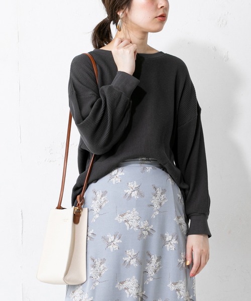 natural couture（ナチュラルクチュール）の「春カラーワッフルプルオーバー（Tシャツ/カットソー・レディース・ブラック/ベージュ/オフホワイト/ミント・FREE）」の22枚目の写真