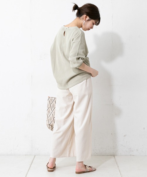 natural couture（ナチュラルクチュール）の「春カラーワッフルプルオーバー（Tシャツ/カットソー・レディース・ブラック/ベージュ/オフホワイト/ミント・FREE）」の6枚目の写真