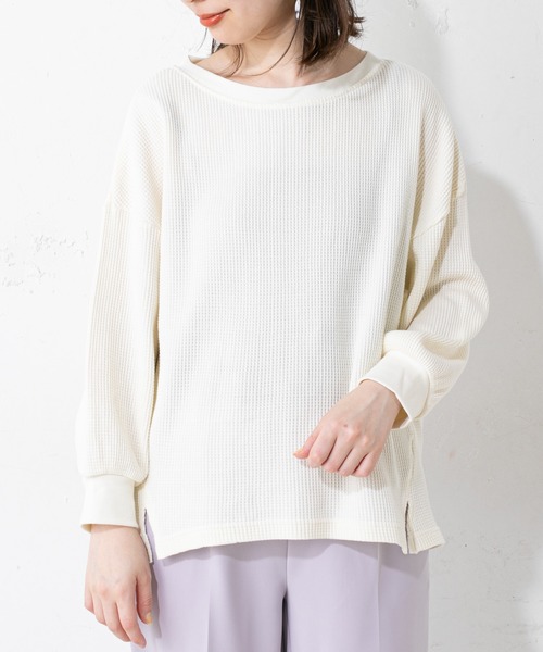 natural couture（ナチュラルクチュール）の「春カラーワッフルプルオーバー（Tシャツ/カットソー・レディース・ブラック/ベージュ/オフホワイト/ミント・FREE）」の13枚目の写真