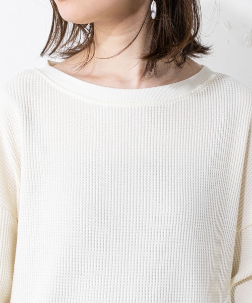 natural couture（ナチュラルクチュール）の「春カラーワッフルプルオーバー（Tシャツ/カットソー・レディース・ブラック/ベージュ/オフホワイト/ミント・FREE）」の18枚目の写真