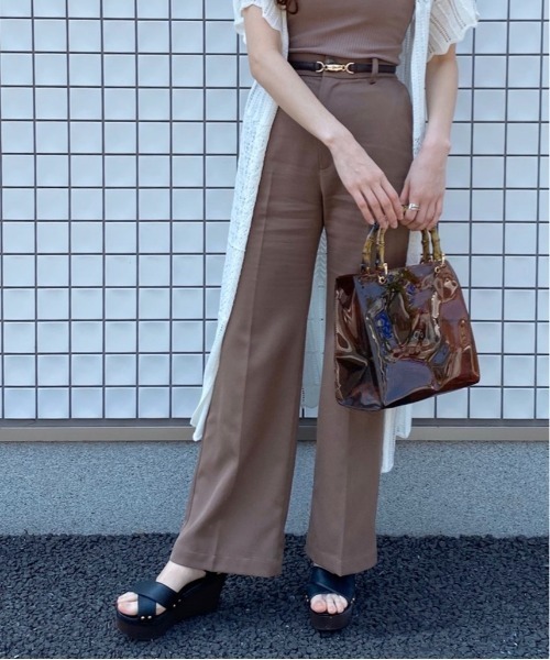 Heather(ヘザー)の「スリムフィットスラックス3 883929(スラックス・レディース・ブラック/アイボリー/ホワイト系その他/イエロー系その他/ピンク系その他/キャメル/グリーン/ホワイト系その他6/ブルー系その他・S/M/L)」の7枚目の写真