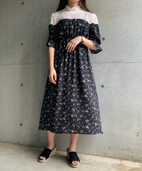 FUN.TRINITY（ファン トリニティー）の「キリカエレースワンピース（ワンピース・レディース・ブラック/ベージュ/ミント/ホワイト系その他/ブラック系その他・M）」の3枚目の写真