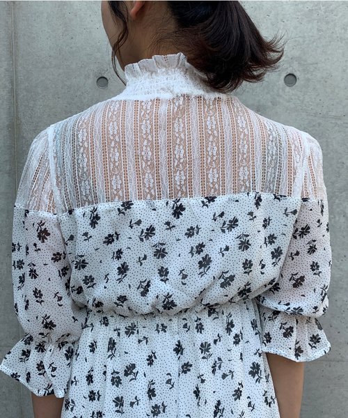 FUN.TRINITY（ファン トリニティー）の「キリカエレースワンピース（ワンピース・レディース・ブラック/ベージュ/ミント/ホワイト系その他/ブラック系その他・M）」の8枚目の写真