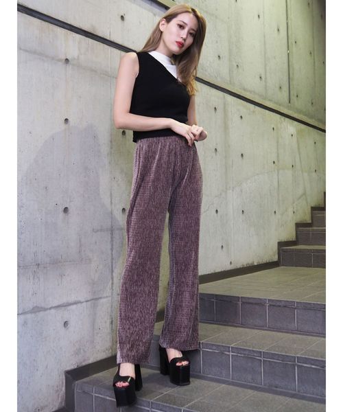 EMODA（エモダ）の「グロスフィットフレアパンツ（その他パンツ・レディース・ブラック/パープル/ブラウン/ブルー・FREE）」の8枚目の写真