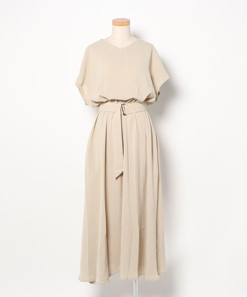 Ambre Neige（アンブルネージュ）の「フレンチスリーブワンピース／【WEB/EC限定商品】（ワンピース・レディース・ベージュ/ブルー系その他・FREE）」の5枚目の写真