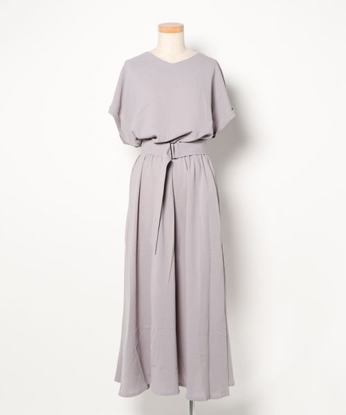 Ambre Neige（アンブルネージュ）の「フレンチスリーブワンピース／【WEB/EC限定商品】（ワンピース・レディース・ベージュ/ブルー系その他・FREE）」の10枚目の写真