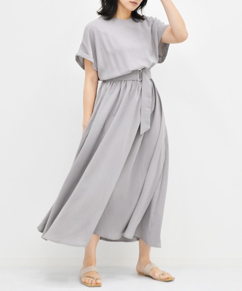 Ambre Neige（アンブルネージュ）の「フレンチスリーブワンピース／【WEB/EC限定商品】（ワンピース・レディース・ベージュ/ブルー系その他・FREE）」の11枚目の写真