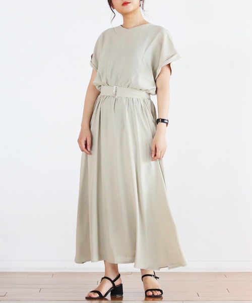 Ambre Neige（アンブルネージュ）の「フレンチスリーブワンピース／【WEB/EC限定商品】（ワンピース・レディース・ベージュ/ブルー系その他・FREE）」の13枚目の写真