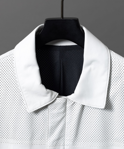 セール】ウォッシャブルラムレザーシャツ（ブルゾン）｜5351 POUR LES