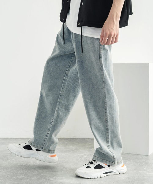 Rocky Monroe(ロッキーモンロー)の「イージーデニムパンツ ヴィンテージライク(デニムパンツ・メンズ・ライトブルー/インディゴブルー・M/L/XL)」の3枚目の写真